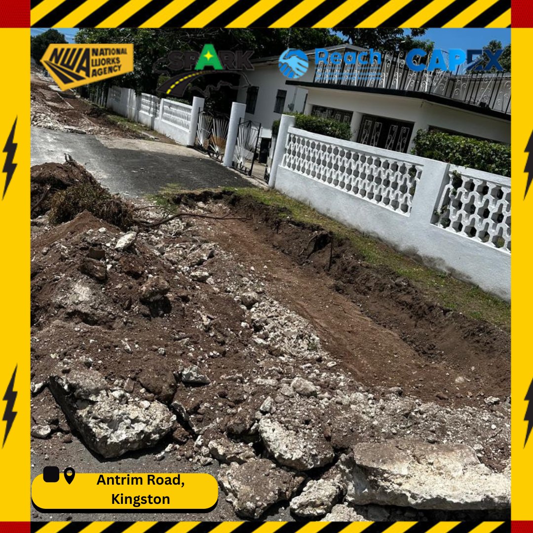 NWA_JA's tweet photo. This week in the field ⚒️🚧

We are in 📍Vineyard Town

The Shared Prosperity through Accelerated Improvement to our Road Network (SPARK) is continuing to make strides in communities across Jamaica.

#NWAUpdate 
#SPARKJamaica
#AskSpark 
#nwajamaica https://t.co/A8GcCohthJ