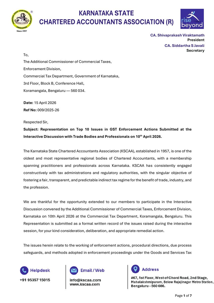 Karnataka State Chartered Accountants Association tweet media