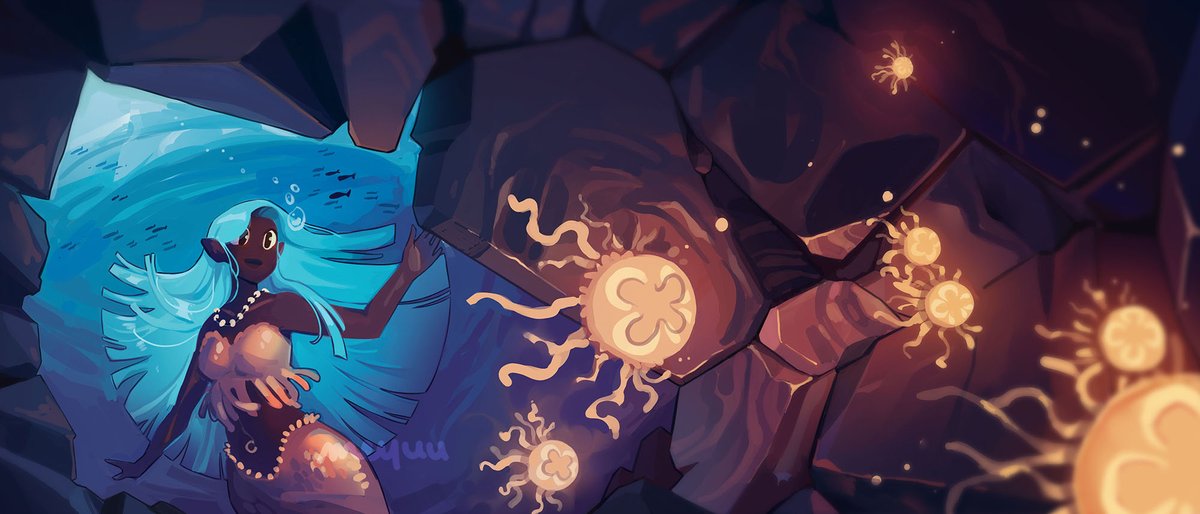 Meyuuart's tweet image. A strange cave 🧜‍♀️
Do you like jellyfishes ?

#ocean #sea #mermaid