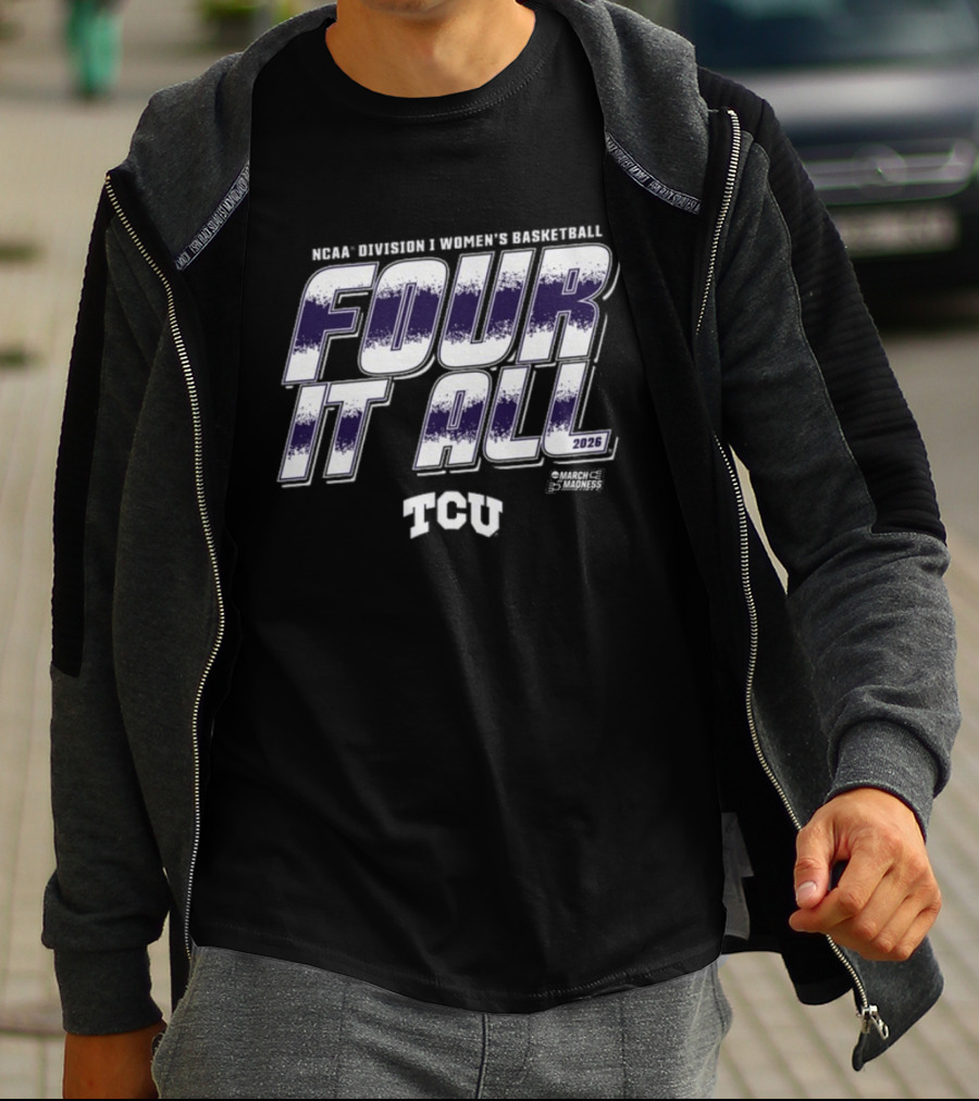 haneenshirtcom's tweet image. This is a ‘miss it’ kind of feeling: reminiscing about the adrenaline of March Madness! The TCU Four It All shirt from HaneenShirt perfectly captures that excitement. haneenshirt.com/product/t-shir…

#MarchMadness #TCU #WomensBasketball #NCAA #BasketballShirts