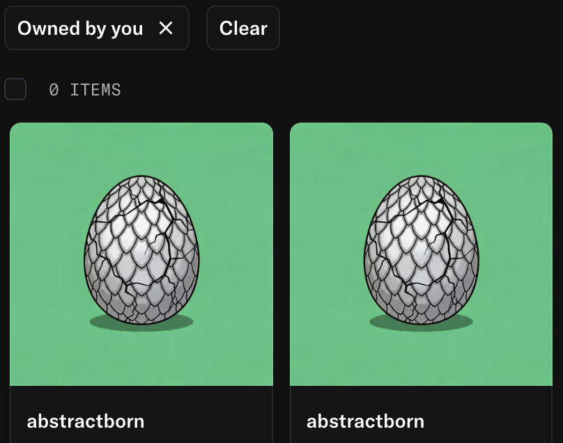 ThatLife101's tweet photo. 2 @abstractborn dragon eggs in the bag ✅

@AbstractChain https://t.co/Sczw2kftVY