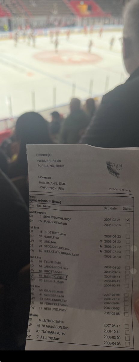 daredlinereport's tweet photo. So by taking part in todays game, Viggo Björck will not be eligible to play the upcoming U18 World Championships for Sweden. The rest of the team left for Slovakia today, including the 5 others that played yesterday in the same matchup. https://t.co/LlgVnPlEkf