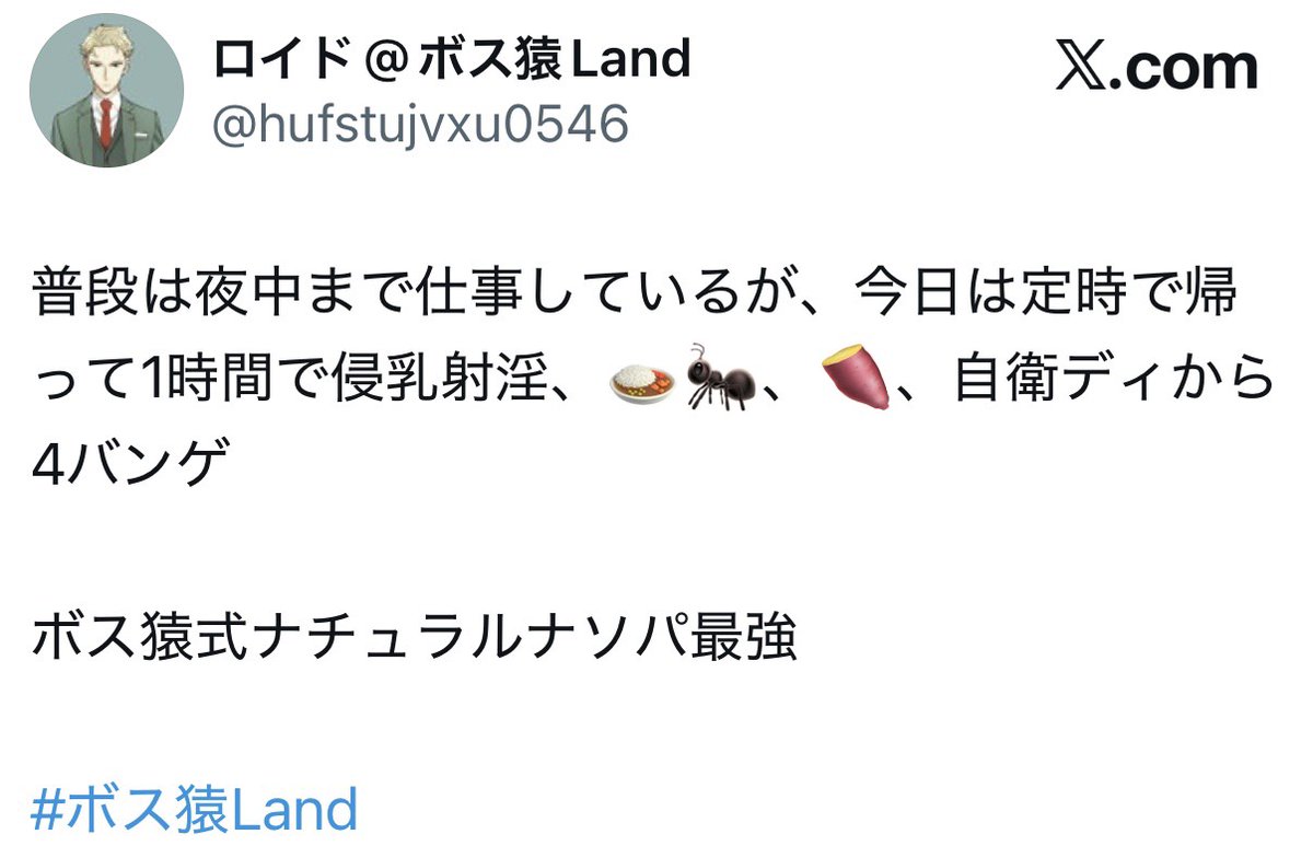 ボス猿@ボス猿式ステルスナソパ【ボス猿Land】 tweet media