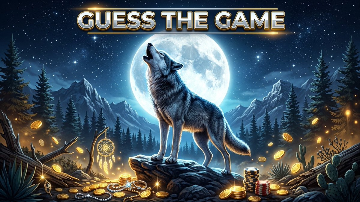 SharkrollCasino's tweet photo. 🐺 GUESS THE GAME GIVEAWAY 🌕

This one should be easy for real players… 👀
Full moon… a lone wolf… you already know the vibe.

Can you name the game?
🎁 Get it right and win 🎰 10 FREE SPINS

How to enter:
✅ Like this post
🔁 Retweet
💬 Comment:
➡️ The game name
➡️ + your Sharkroll username
⏳ One correct answer will be selected, don’t miss your shot 🦈
https://t.co/YLsEyCSVo4