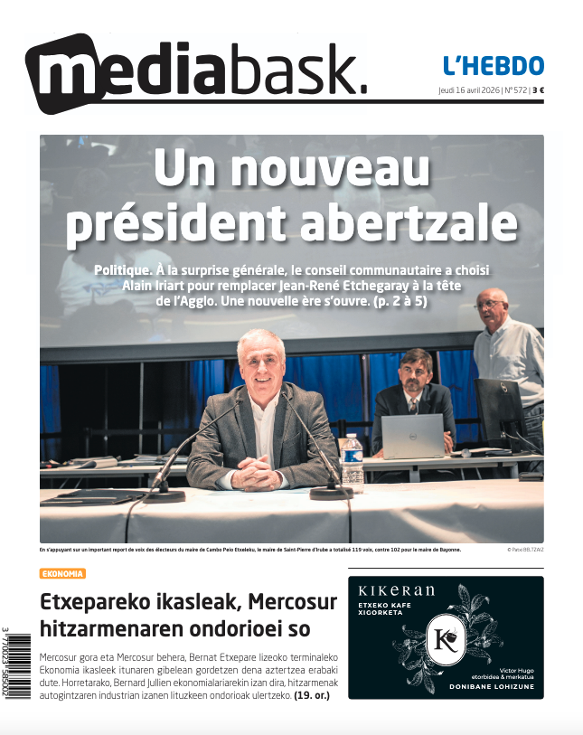 MediabaskInfo's tweet photo. Une de MEDIABASK l'HEBDO ce jeudi⤵️
👉Élection du nouveau président de la Communauté d'agglomération
👉Portrait, réactions, analyses
👉Mercosur akordioa ikasleen ikuspegitik https://t.co/14jhCJbkSk