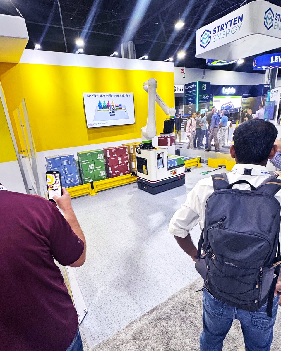 FANUCAmerica's tweet image. And day 3️⃣ of #MODEX2026 is underway!

Transform your #warehouse operations with the FANUC CRX #cobot for #orderfulfillment.📦 Visit booth B8923 to witness our new #mobile robotic🤖 demo and chat with #FANUC experts about upcoming needs!

🔗bit.ly/414HtYv
@poweredbymhi