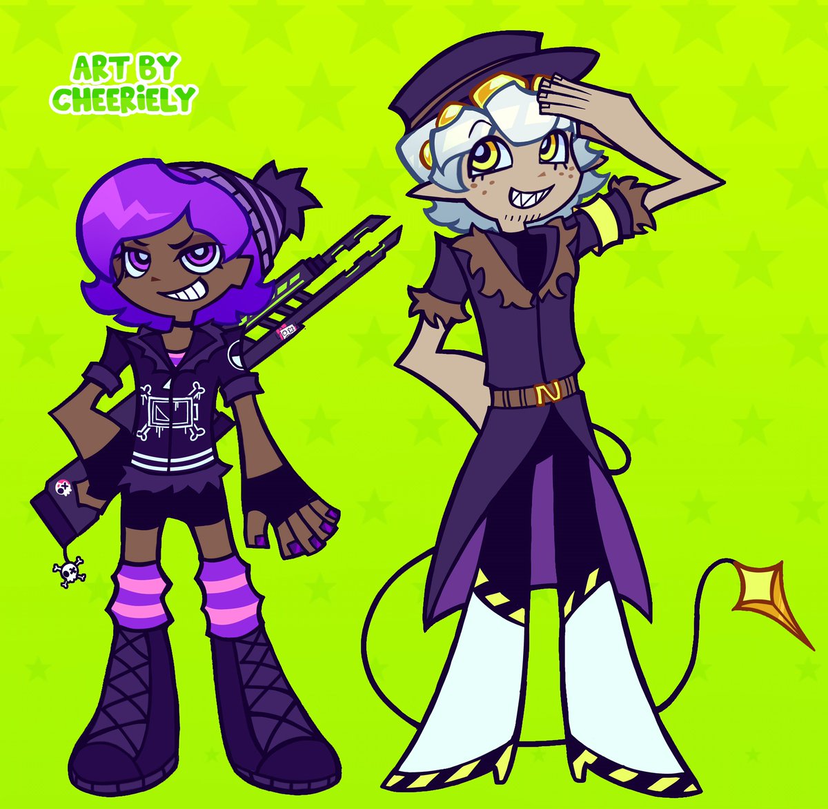 cheeriely's tweet image. reposting these because I updated them slightly 
#murderdrones x paswg style study. Some people on tt asked for doll &amp;amp; cyn so I’ll try to do them in the future