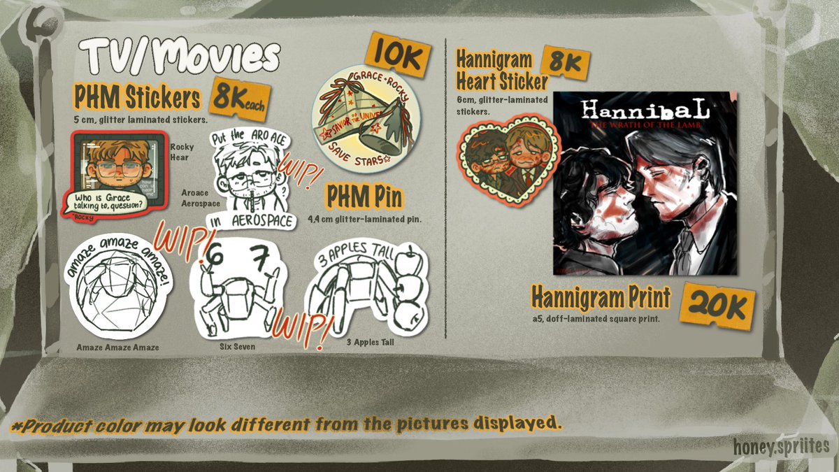 honey_spriites's tweet image. #CF22 BATCH 02 PRE-ORDER
[🤍&amp;amp;🔁 are very appreciated .ᐟ]

📍Warung Adalah Pokoknya (table TBA)
🗓️ 15 Apr - 20 Apr
📮 Pick up (BOTH DAYS) &amp;amp; Mail (no avail OTS)
🪓 Resident Evil, DC, Hannibal, TV/Film (The Pitt, Project Hail Mary), &amp;amp; more!

🔗 in thread
#cf22 #cf22catalogue [1/3]