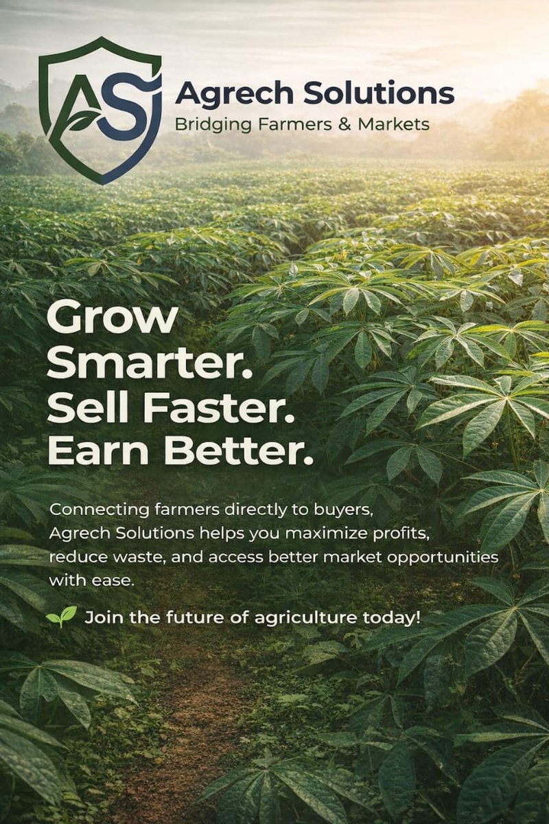 agrech_solution's tweet photo. Grow Smarter. Sell Faster. Earn Better. 
​Agrech Solutions is bridging the gap between farmers and markets to maximize profits and eliminate waste. 
​The future of agriculture is just a connection away. Join us today!  #AgriTech #SmartFarming #MarketAccess #AgrechSolutions https://t.co/DDYDguyUIj