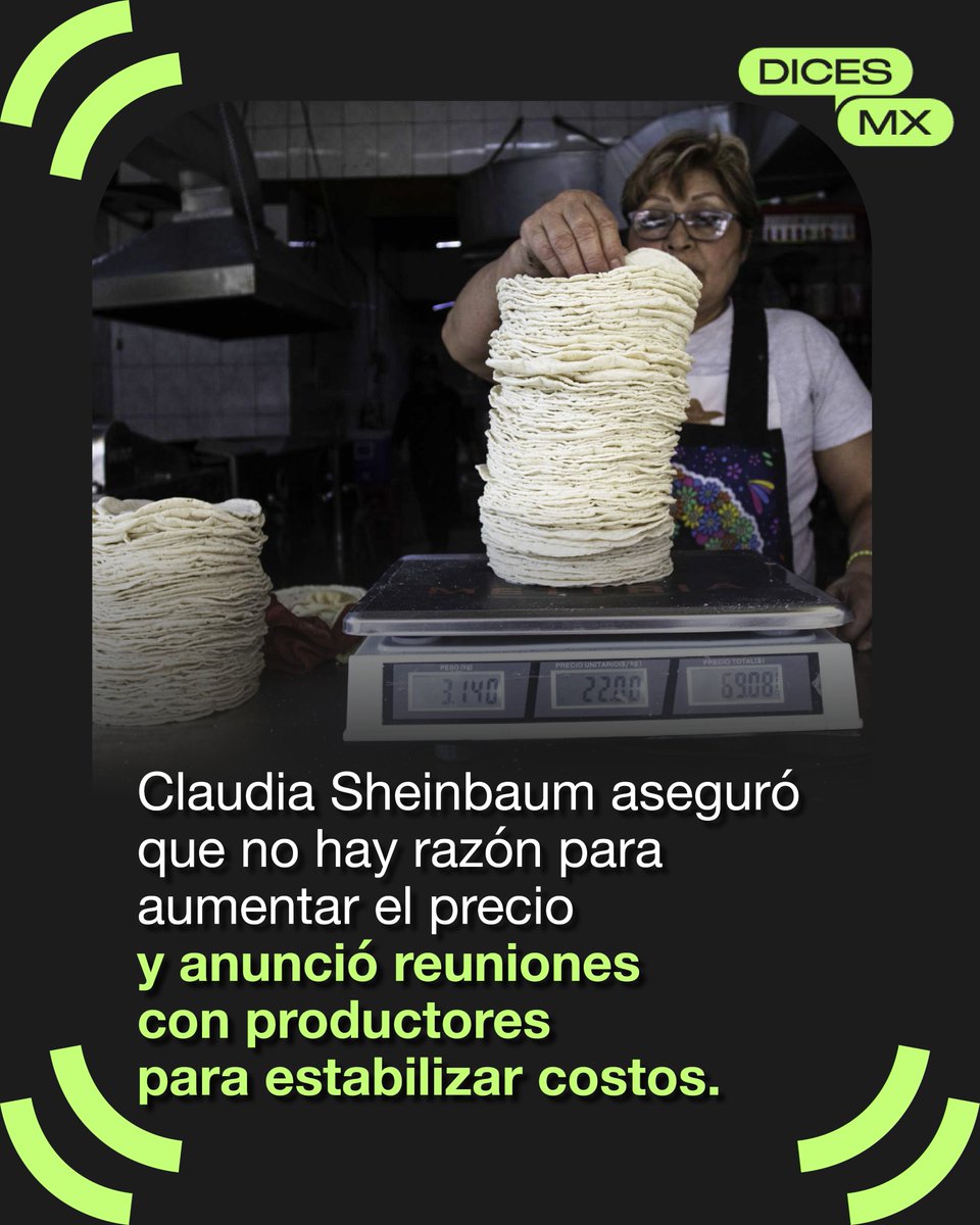 dicesmx's tweet image. 📈 El posible aumento en el precio de la #tortilla vuelve a encender alertas sobre el costo de vida en México.

🚨 Mientras productores advierten presiones reales, el gobierno asegura que no hay justificación para subir precios.

💬 Y tú, ¿qué #DICES?

#Inflación #México