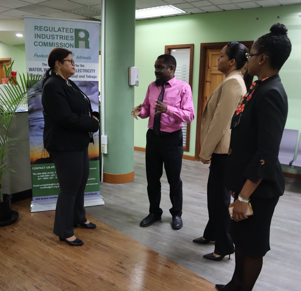 RIC_TT's tweet photo. #HappeningNow

The newly appointed Board of Commissioners of the Regulated Industries Commission (RIC) is currently meeting with the RIC's Management Team at the Commission’s office on Queen Janelle Commissiong Street, Port of Spain.

The Board is led by Chairman, Ms. Nisha Persad, and Deputy Chairman, Mrs. Tamara Dewan-Roopansingh, along with Commissioners Ms. Aruna Beharrylall, Ms. Neha Maharaj, and Ms. Genevieve Thompson.

The RIC is pleased to welcome its new Board and looks forward with great anticipation to the important work ahead, as the Board begins its term guiding the Commission in delivering fair, transparent and effective utility regulation in the interest of all citizens of Trinidad and Tobago.

#RICTT #ProtectingYourInterests
