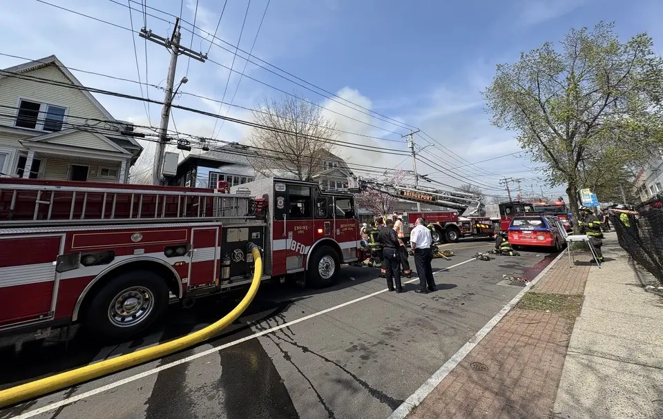 upffa's tweet photo. April 14, 2026: Bridgeport, Connecticut [CT POST] More than a dozen people were displaced from their homes on Tuesday after a large fire on East Main Street.
https://t.co/K5dAIh2yG1
#UPFFA https://t.co/QTHkyFj3dW