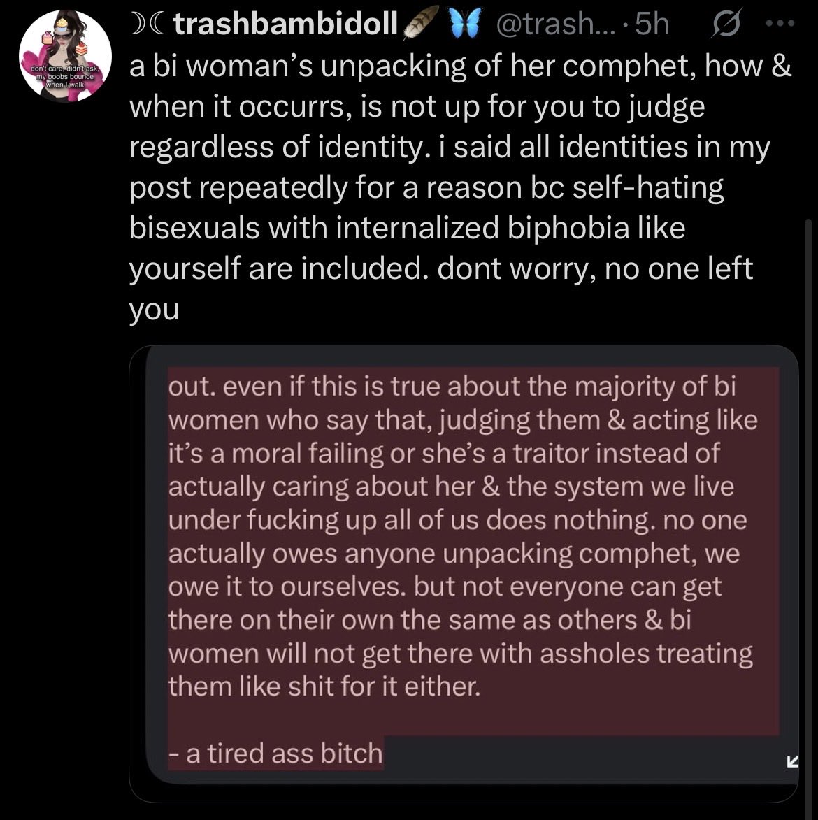 🪶🦋 trashdoll; Annoying Bisexual tweet media