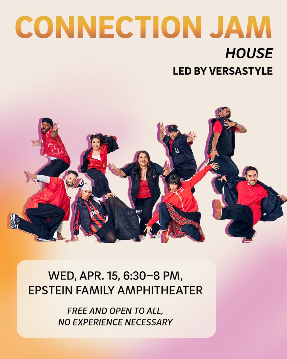 Today’s Connection Jam will be led by special guest Versa-Style Street Dance Company! 

Free and Open To All! Join us today at the Epstein Family Amphitheater at UC San Diego from 6:30-8pm.

For more information visit theatre.ucsd.edu/performances-a…
