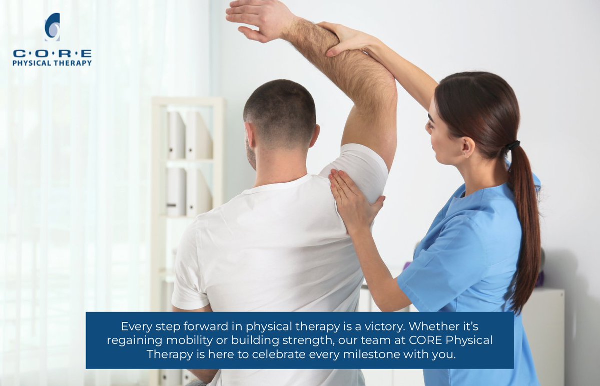 CORE__PT's tweet image. Every step forward in physical therapy is a victory. Whether it’s regaining mobility or building strength, our team at CORE Physical Therapy is here to celebrate every milestone with you. corept.net #PhysicalTherapy #Rehabilitation #HealthAndWellness