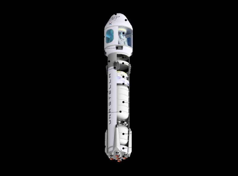 A New Shepard-like manned rocket concept from a startup 'Unastella'. It ...