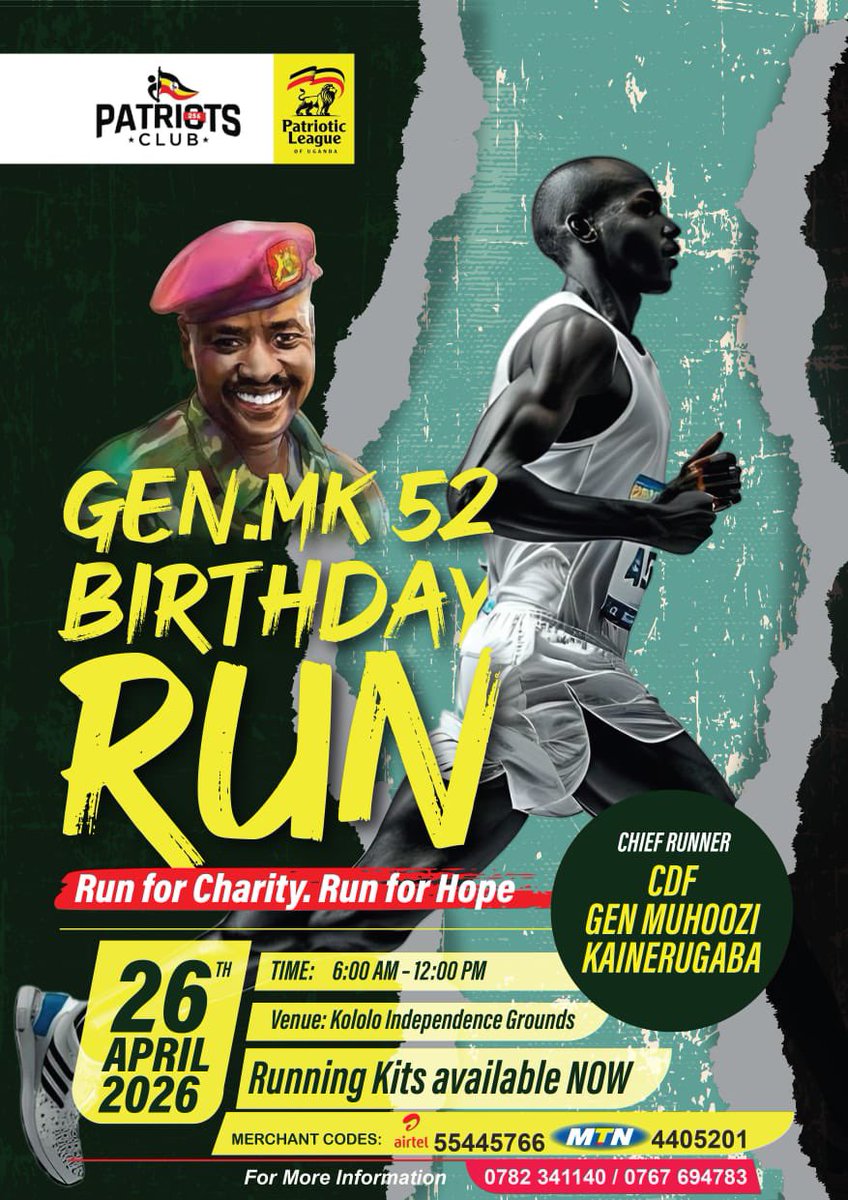 GalabuziFred's tweet photo. When you miss this Run...
Wenenyanga wekkkaaa 🏃🏽♂️🏃🏽♂️
#mkbirthday
#mkrun
Next CDF
Come 26th tuli Kololo https://t.co/QHtfMlMaMO
