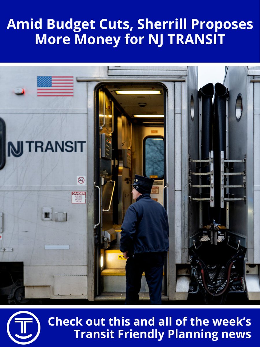 NJTOD's tweet image. Transit Friendly Planning News - mailchi.mp/njtod/news-apr… - Sherrill proposes $1B for NJT • YIGBY in NJ • SB79 definition problem • MARTA launches BRT • Mexico-US high-speed rail - #transit #NJTOD #NJTRANSIT