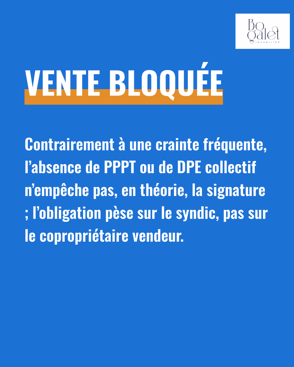 LlozeTom's tweet photo. Bogalet Immobilier voit encore des ventes ralenties pour une fausse raison : croire que l’absence de PPPT/DPE collectif rend la signature impossible. Une vente se sécurise avec des traces, pas avec des suppositions. 🧾 Récupérer le PV d’AG (inscription, vote ou refus) 📩 (1/2) https://t.co/oY9g0wzmpS