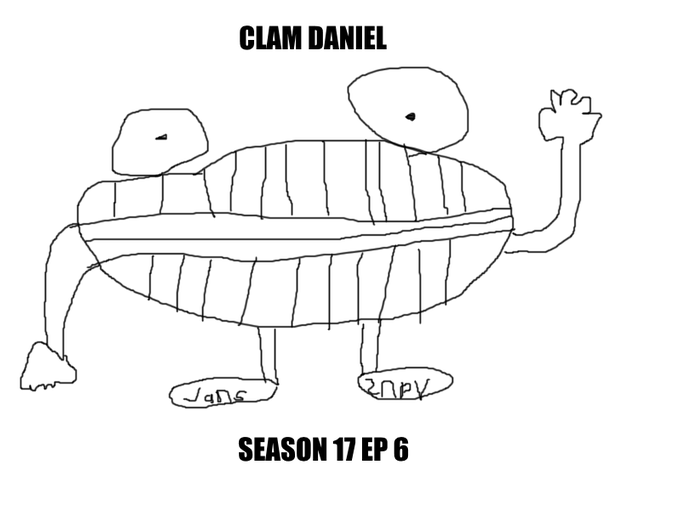 KirbyCheatFurby's tweet image. i wouldn't call myself an artist, but this is a spongebob character i made up when i was really bored back in 2020 called "clam daniel"