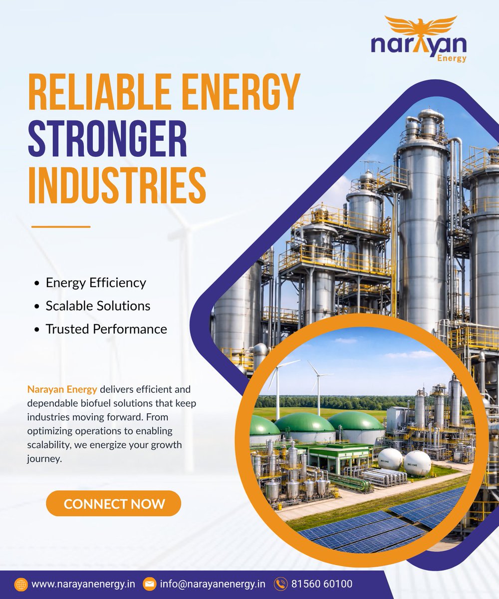 narayan_energy's tweet image. Powering industries. Driving efficiency and enabling growth.

That’s the promise of Narayan Energy.

👉 Connect now to transform your energy strategy.

#CleanEnergy #IndustrialSolutions #Biofuel #Efficiency #Growth
