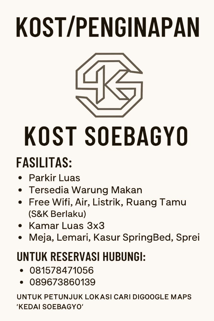 GtSubagyo's tweet photo. ~Monggo2,..... Bagi yang membutuhkan kamar Kosd Cowok utk Pekerja, Pelajar atau Mahasiswa silahkan Hub Notel terlampir,..🙏
~Monggo kamar kosd murah tapi ya tidak murahan fasilitas Ok, Listrik, Wifi, full,... 
Kamar langsung siap pakai bila Cocok,.... Ok &amp; infokan sahabatmu 👍🙏 https://t.co/UupSoqr46q