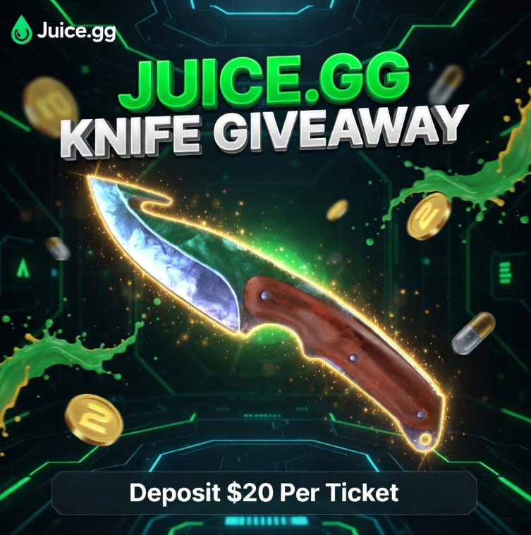 🧃260$ Juice GG  Contest🧃

🏆245$ Gut Knife Gamma Doppler For a random 🎟️
🎁15$ Bonus for a random Retweet-tag friend(s)

✅Depo 20$ Per Ticket-No Limit Code Fury
juice.gg/r/Fury (Dm proof with username -site id) 
🚨There's also a bi-weekly 1000$ LB 

⏰7D
#CS2Giveaway