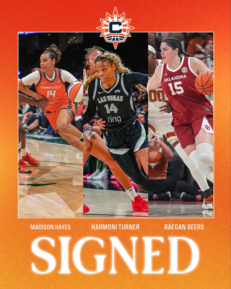 ConnecticutSun's tweet image. Locked in for camp🔒

The Connecticut Sun have signed Madison Hayes, Harmoni Turner, and Raegan Beers to training camp contracts.