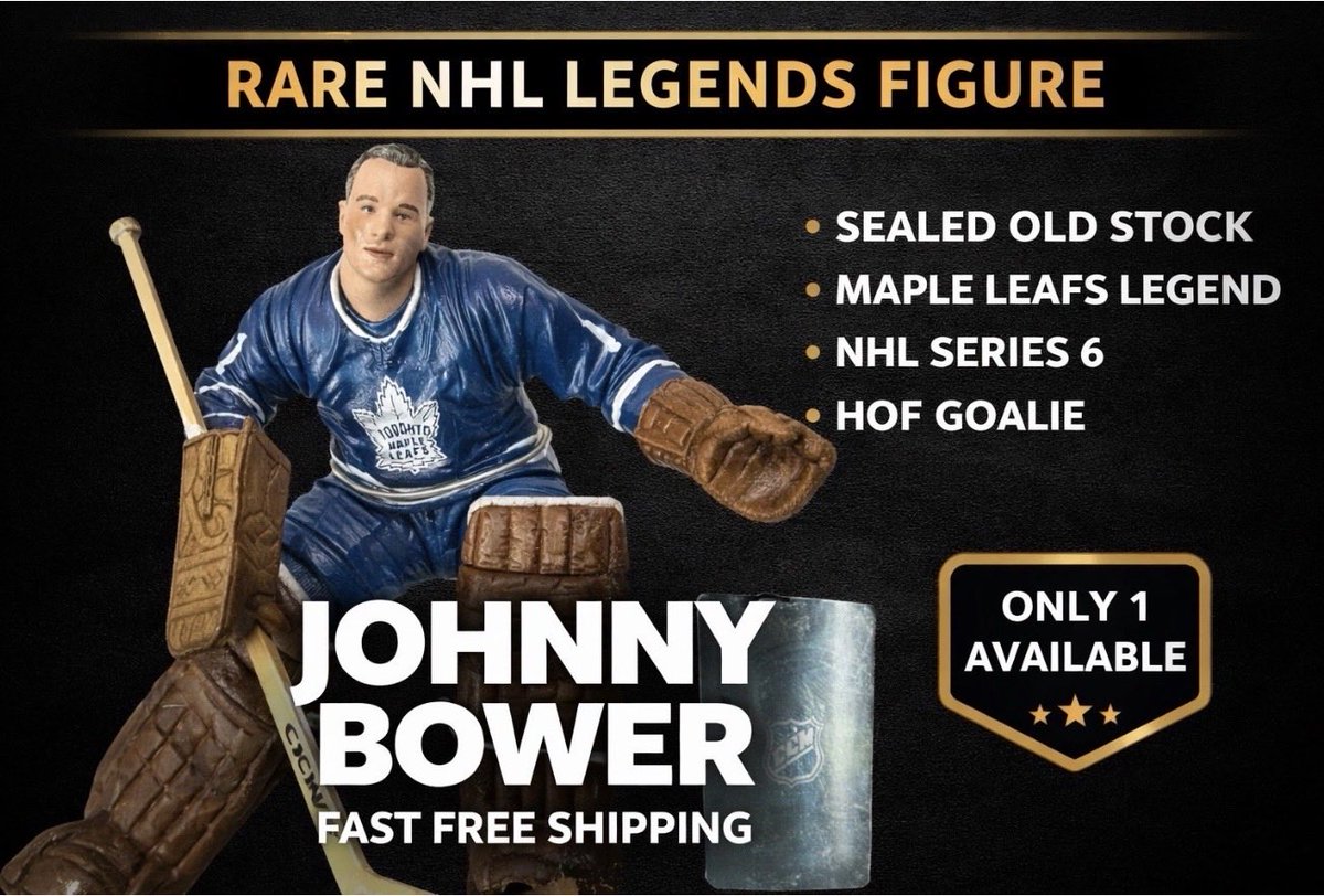 MontoJoe31189's tweet image. Johnny Bower NHL Legends Series 6 figure
Sealed old stock – Maple Leafs HOF goalie
Vintage McFarlane collectible
Only one available

Buy it before it’s gone: ebay.us/m/kz23LD

#NHL #MapleLeafs #SportsCollectibles #McFarlane