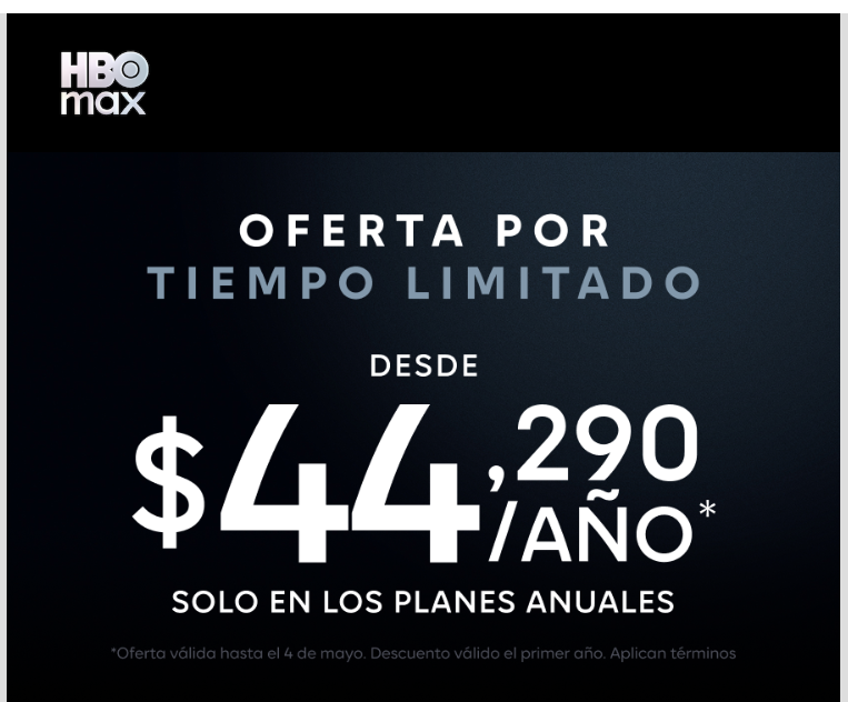 mativirginillo's tweet photo. Me llega esta oferta de @HBOLAT por mail. Me dan ganas de ir a pelearles en Defensa del Consumidor y pagarles 44 pesos por un año, solo para que aprendan a escribir bien los números en español. https://t.co/fXrVddzgJS