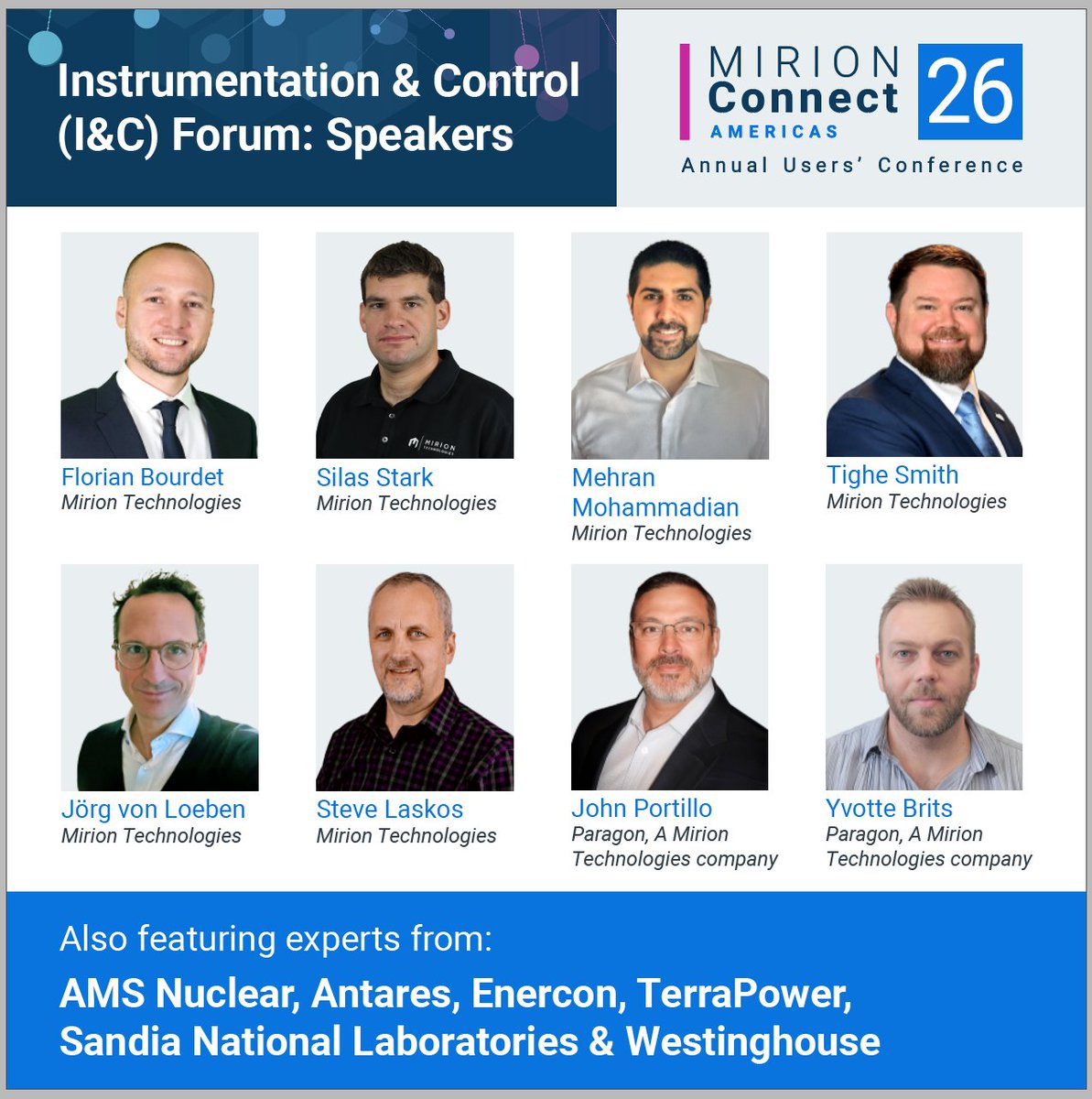 EnergyParagon's tweet image. Paragon is part of I&amp;amp;C Forum at #MirionConnect2026, where leading industry voices will share insights on operational effectiveness + latest developments in radiation monitoring systems &amp;amp; neutron flux monitoring systems. bit.ly/4tpmGuU
#nuclearindustry #nuclearinnovation
