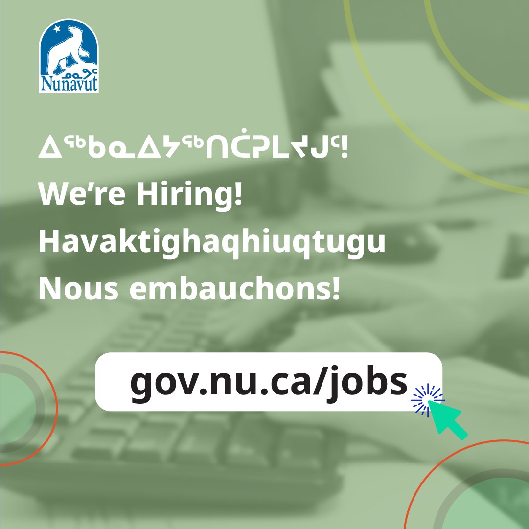 GOVofNUNAVUT's tweet image. ᐃᓪᓗᓄᑦ ᓴᓇᓯᒪᓂᖏᓐᓄᑦ ᖃᐅᔨᓴᖅᑎ | Building Official | Igluqpainni Havakti | Agente ou agent du bâtiment #CambridgeBay #NunavutJOBS #CommunityServices #PublicServiceJOBS 
ow.ly/Wnoj50YGLsE