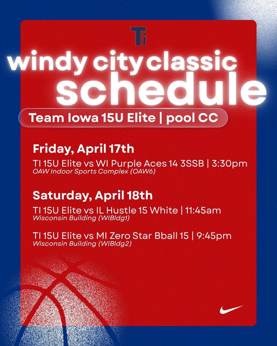 Team_Iowa's tweet photo. The first live viewing tournament for our TI high school girls is coming up this weekend! Check out our schedule and catch our 15U Elite TI girls team playing in Wisconsin! https://t.co/bdgBo0uKXr