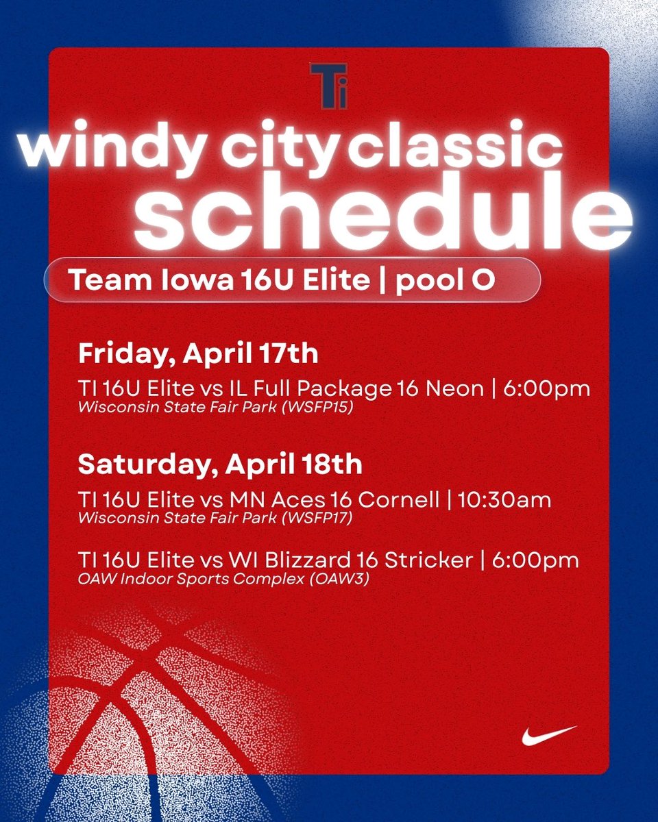 Team_Iowa's tweet photo. The first live viewing tournament for our TI high school girls is coming up this weekend! Check out our schedule and catch our 16U Elite TI girls team playing in Wisconsin! https://t.co/ZzPfimybzq