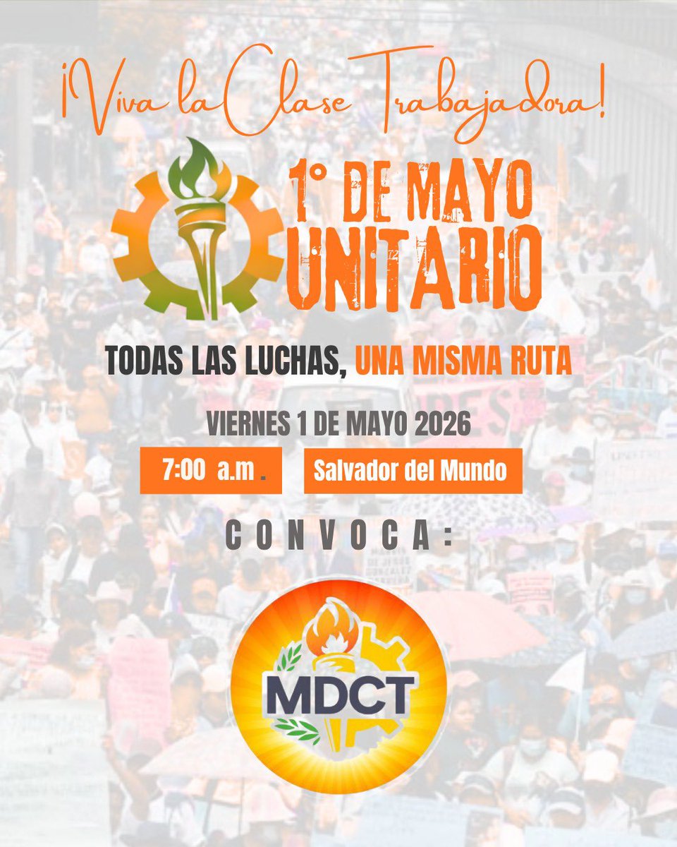 📢 ¡Este 1º de mayo salimos a las calles!

📍 Nos vemos en el Salvador del Mundo
🕖 7:00 a.m.
Porque nuestros derechos no son concesiones:
son conquistas que se defienden en la calle.

✊ Todas las luchas, una misma ruta.