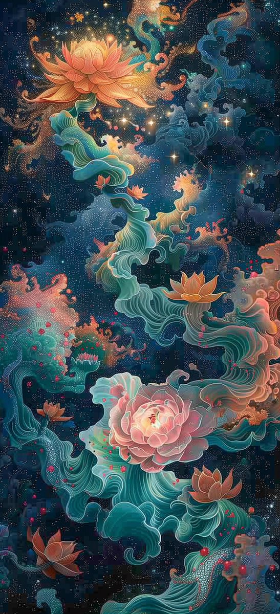 wageyin66's tweet image. Wallpaper #Mobile Phone Wallpaper #Illustration #AIGC #Dunhuang