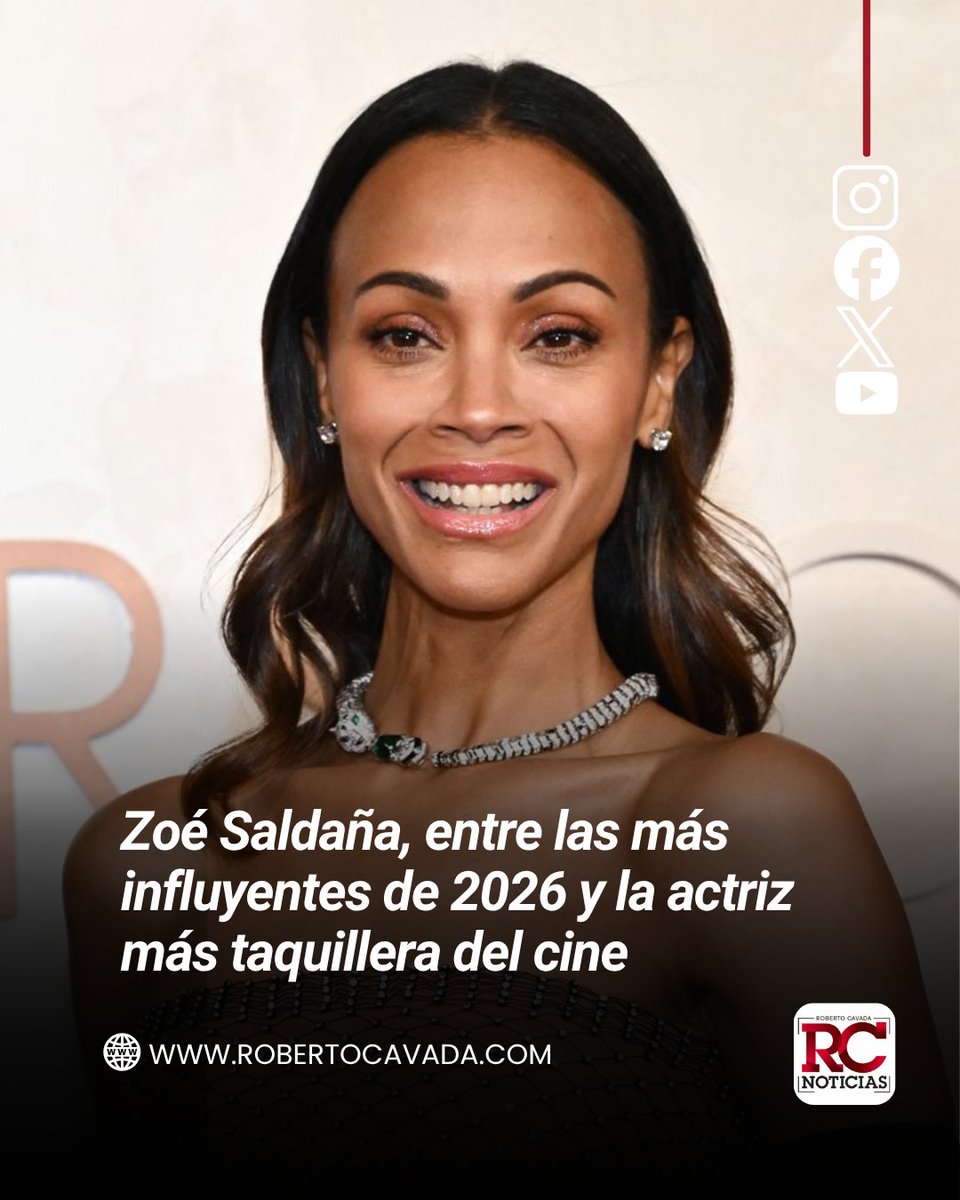 rcavada's tweet image. Zoé Saldaña, entre las más influyentes de 2026 y la actriz más taquillera del cine

robertocavada.com/zoe-saldana-en…

RCnoticias #RobertoCavada #ZoéSaldaña #Cine