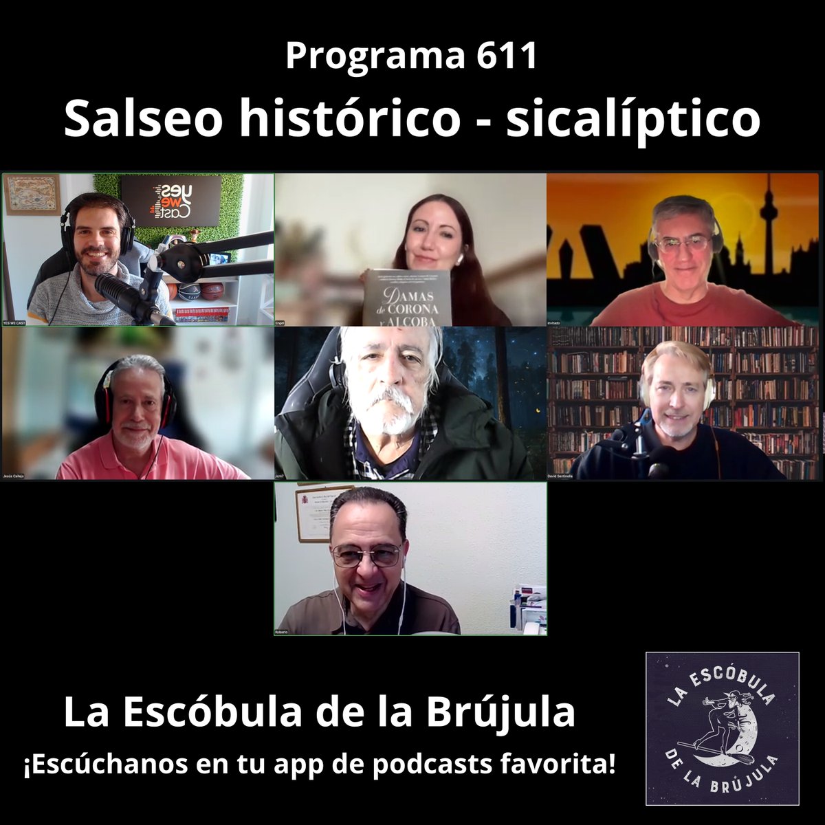 Escobuleros's tweet photo. ¡Foto de grupo de nuestro nuevo podcast "Salseo histórico-sicalíptico"! Un programa de cotilleos históricos (con un ligero toque erótico y escatológico) con @ComuneraEngel y el Dr. Roberto Pelta.

¡Dos horas de salseo en tu app de podcasts favorita! https://t.co/VTnoXZUWgu