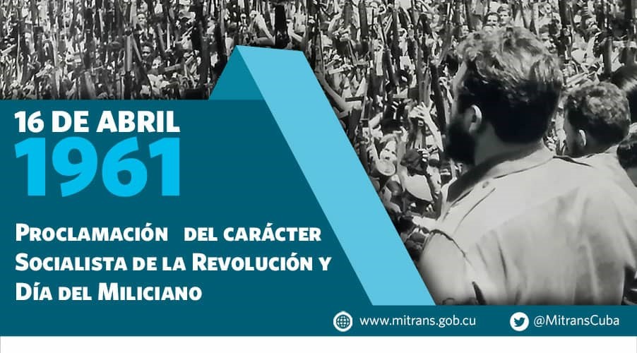Frente a un mar de obreros y campesinos que enarbolaban sus fusiles en alto, el 16 de abril de 1961, el Comandante en Jefe #FidelPorSiempre, proclamó el carácter socialista de la Revolución y quedó instituida la fecha como el Día del Miliciano. #GirónEsHoy