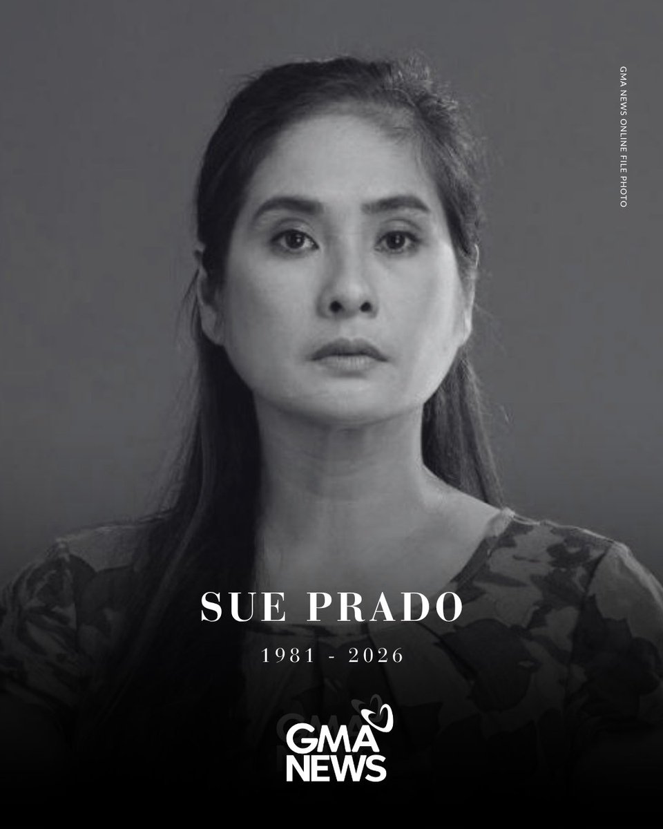 Filipino actress Sue Prado passed away on April 14, 2026, at the age of 44. 

Her death was confirmed by her relative in a social media post.

Visit gmanetwork.com/news for more updates.