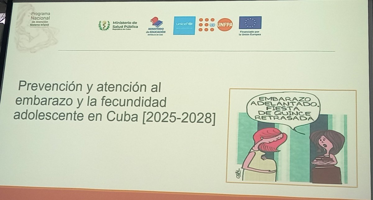 En medio d un contexto marcado x la crisis energética, UNICEF y UNFPA, con financiamiento d la Unión Europea, lanzaron hoy el Programa Conjunto “Prevención y atención al embarazo y la fecundidad adolescente en Cuba" un desafío q debemos enfrentar y  prevenir #MujeresEnRevolución