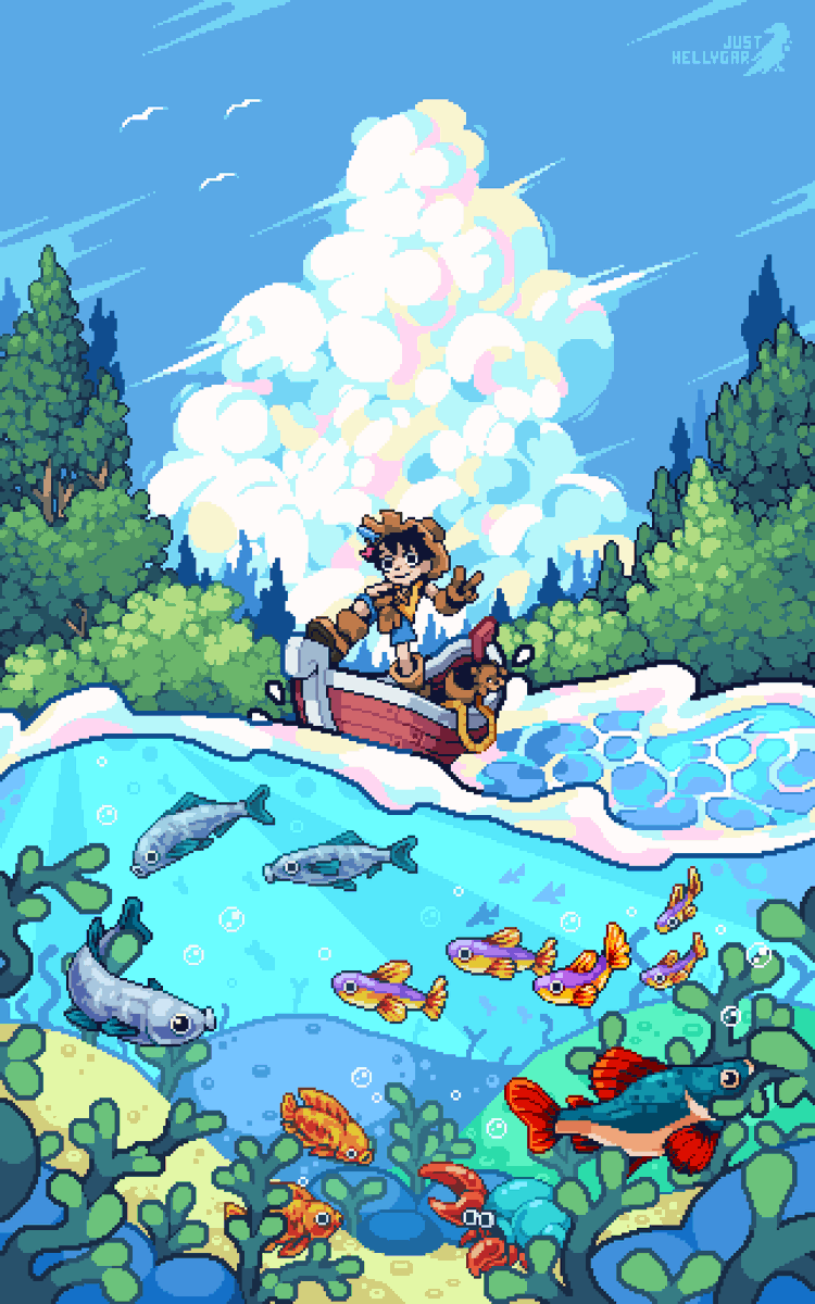 JHellygar's tweet image. Hey, #PortfolioDay.
This is my first time participating in this; I have been doing pixel art for a while.