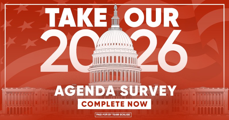 SteveScaliseGOP's tweet photo. Could you spare some advice? It’s Majority Leader Scalise: Please take 90 seconds to complete our Official 2026 GOP Agenda Survey.