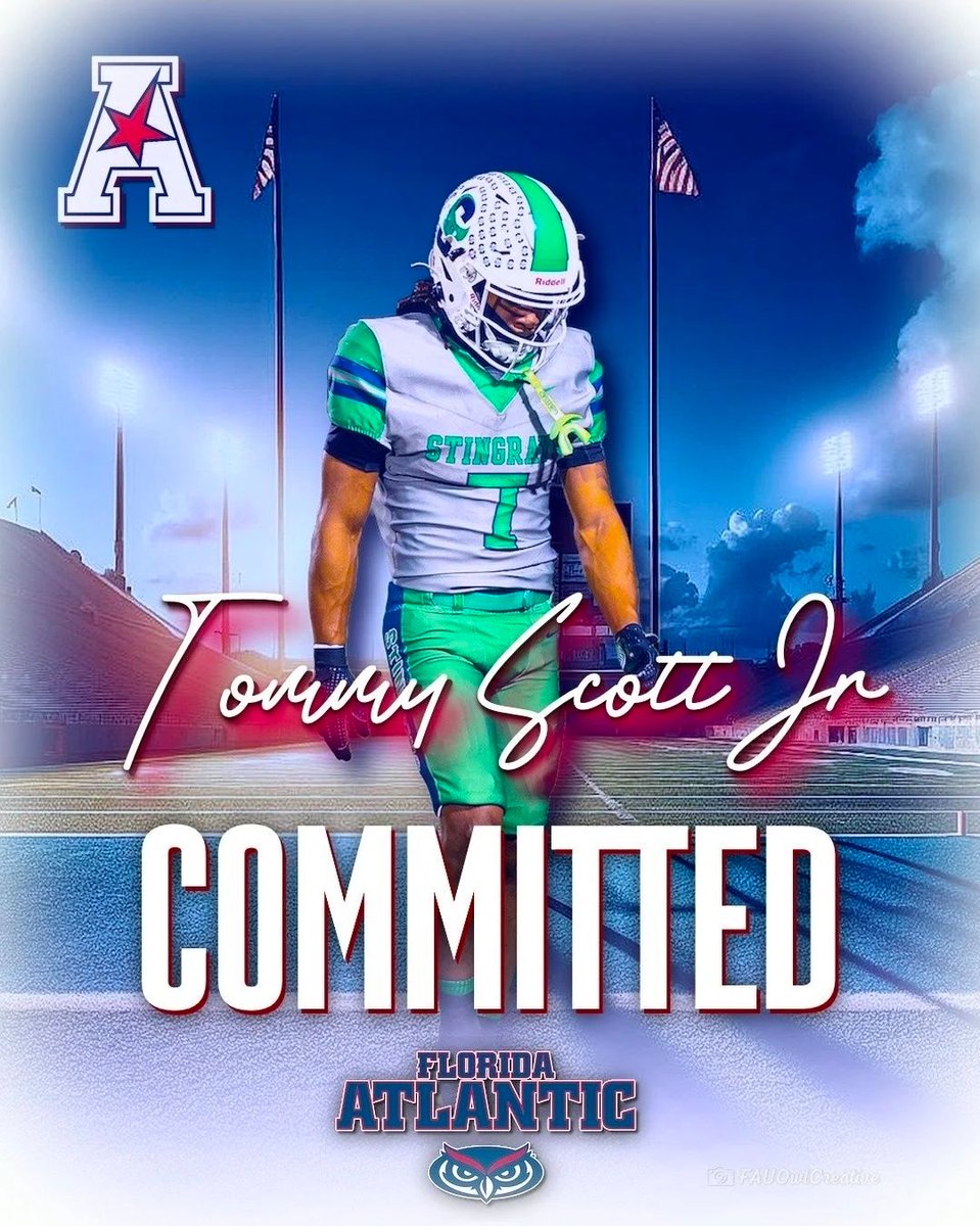 FAU_Owls_Nest's tweet image. THE FIRST 2027 COMMITMENT is IN for #FAU Coach @ZKittley and @FAUFootball ✅ Congrats to 5-9, 170 @SumnerHSFootbal RB  @LTJScottL 💨 on his decision to come to Parad🌴se