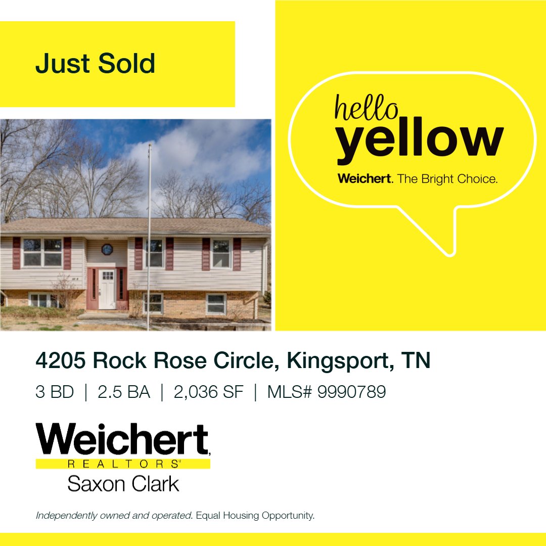 WeichertFinally's tweet image. JUST SOLD! 🏡
Another home successfully sold by Weichert Realtors Saxon Clark. We’re proud to help our local community buy and sell with confidence.
📞 423-436-8846
🌐 wrsaxonclark.com

#JustSold #WeichertRealtors #SaxonClark #TriCitiesTN #EastTennesseeRealEstate