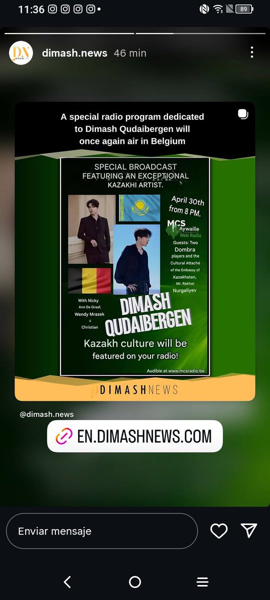 juntosxdimash's tweet photo. Un programa especial dedicado a la creatividad de #DimashQudaibergen en radio de Bèlgica!
30/04 MCS Radio Aywaille de 20.00hs a 22.00 hs ( Horario de Europa Central) ! En vivo!
https://t.co/YL9MNM1Tcz

https://t.co/tH3RGrdoTk https://t.co/LAfbvPrJVU