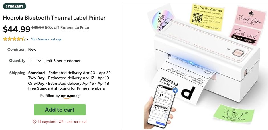 Pricerrors's tweet photo. $35 THERMAL LABEL PRINTER ON WOOT 

Must apply code "RANDOM" for $10 OFF 

Free shipping with Amazon Prime 

https://t.co/GTCFOdoLfY #ad https://t.co/doKta7N72L