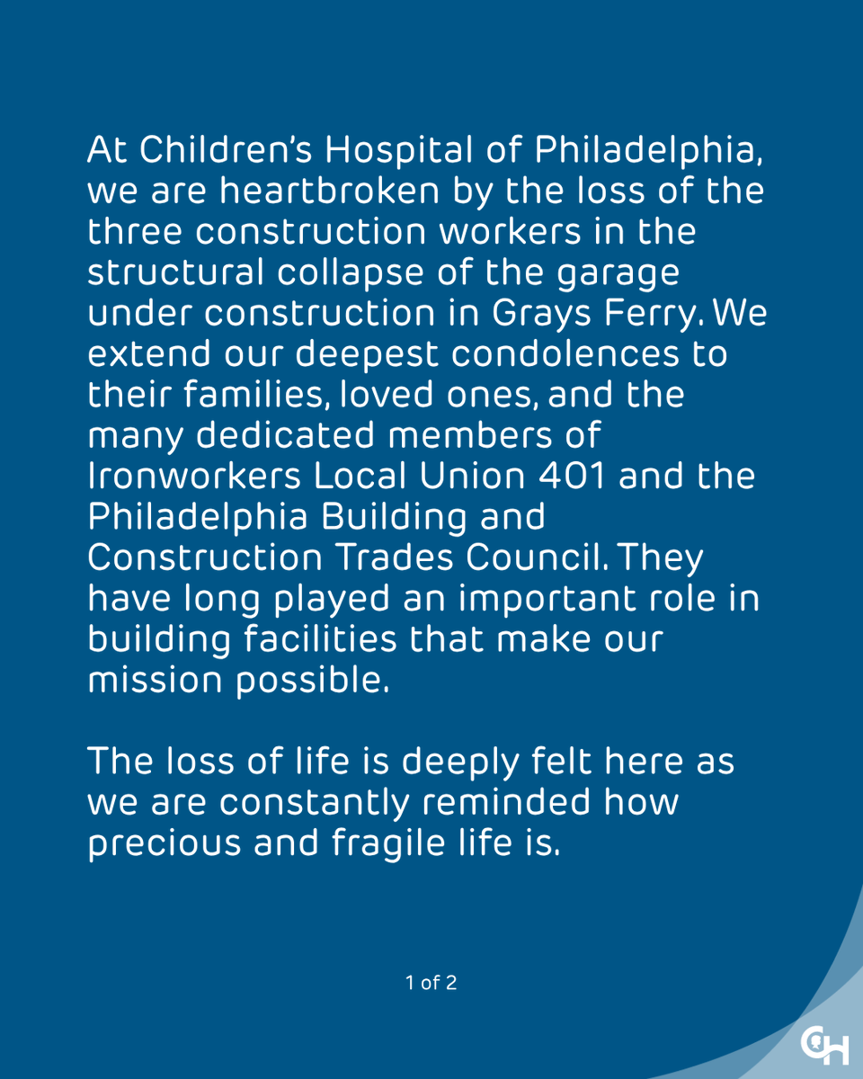 ChildrensPhila's tweet photo. A statement from Children's Hospital of Philadelphia. https://t.co/JrRDQTRt7Q