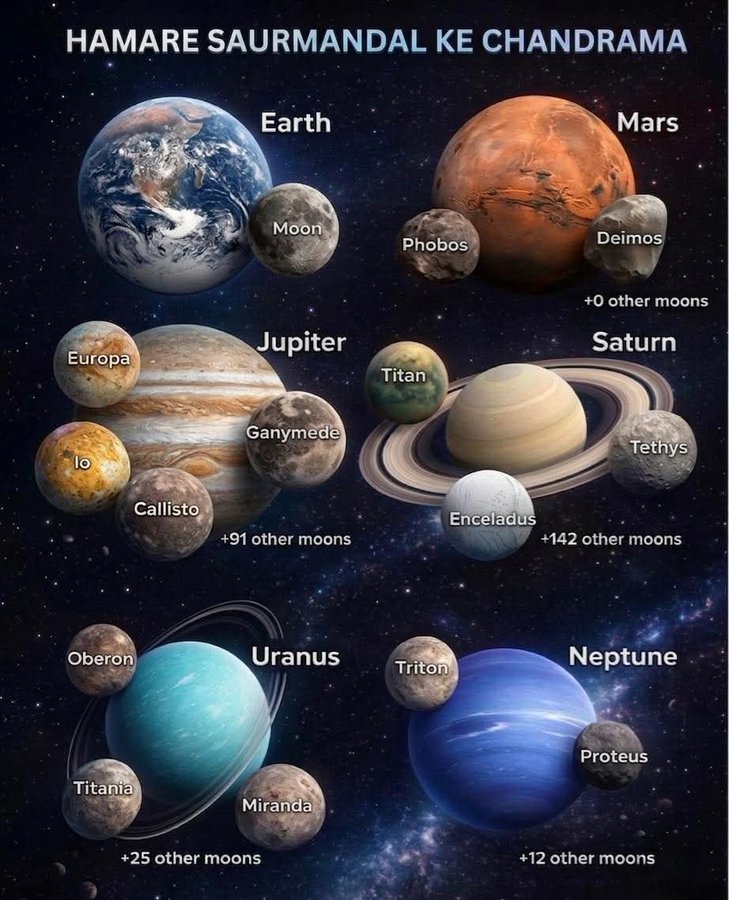 manuel19621119's tweet image. Algunos de los planetas del sistemas solar y la.cntidad de lunas que tienen como Saturno con 274 lunas reconocidas por la Unión Astronómica Internacional confirmados o Júpiter que actualmente tiene registrados 97 satélites.

#sistemasolar
#lunas
#cosmos
#nasa  
#manuelmaa