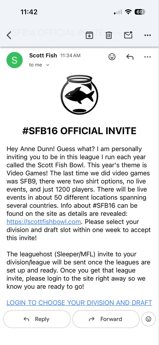 rowdy357's tweet image. OMG!!!!!!  I'm BEYOND excited!!!!!  Thanks @ScottFish24 and @FantasyCaresOrg for the privilege to play in one of THE best charity leagues EVER!!!!!  Now.....let's go!!!!!!  #Participate #Donate #SFB16